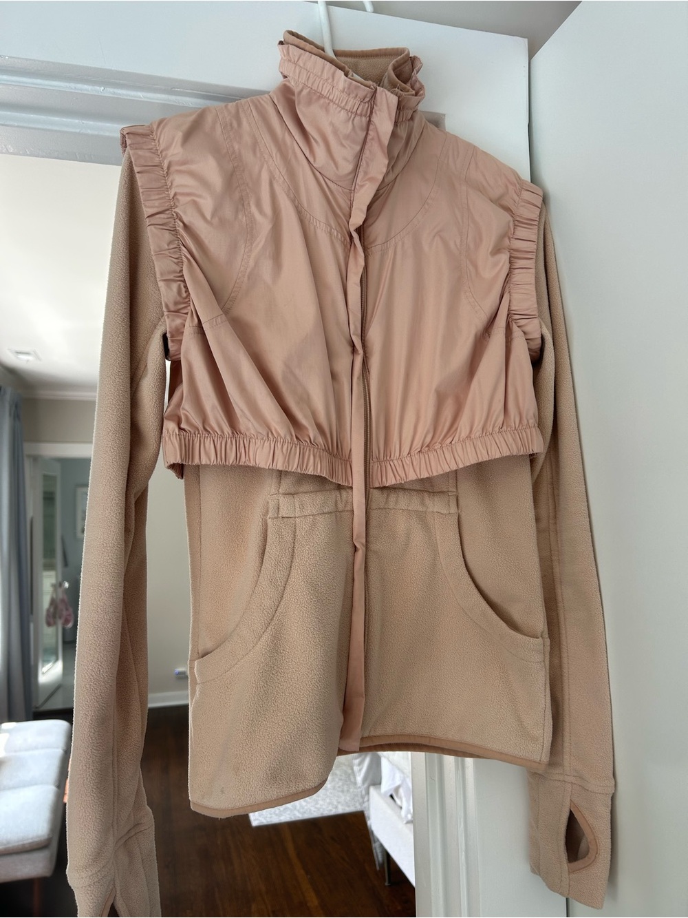 Stella McCartney Lightweight Two-Tone Blush Pink Layered fleece Jacket